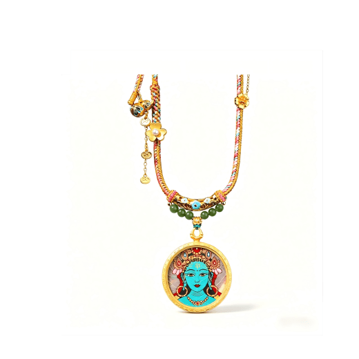 FORTUNECHOICE Green Tara Serenity Thangka Necklace | Spiritual Protection Lucky Amulet