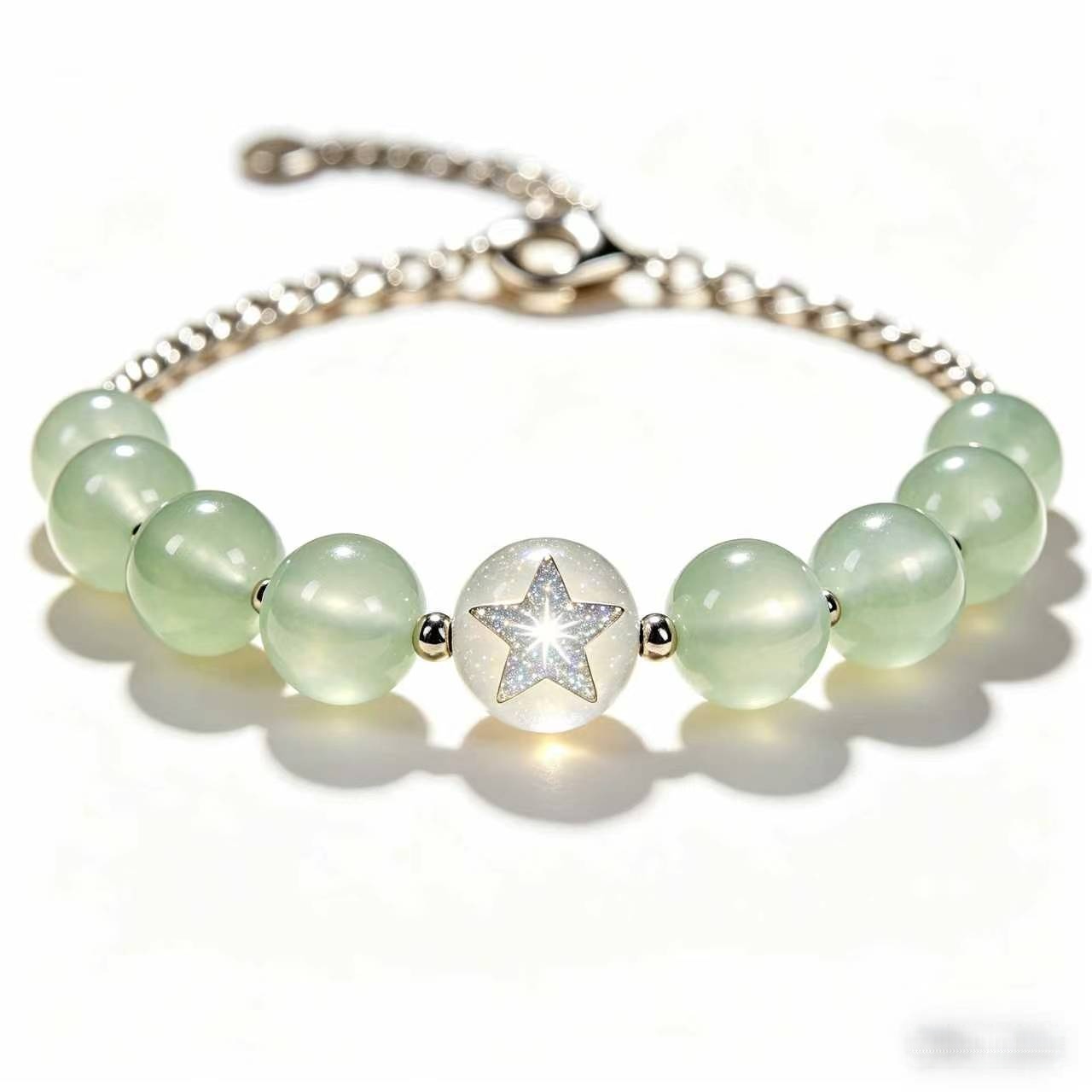 Stellar Wish Green Jade Star Lucky Bracelet Spiritual Manifestation Amulet | FORTUNECHOICE