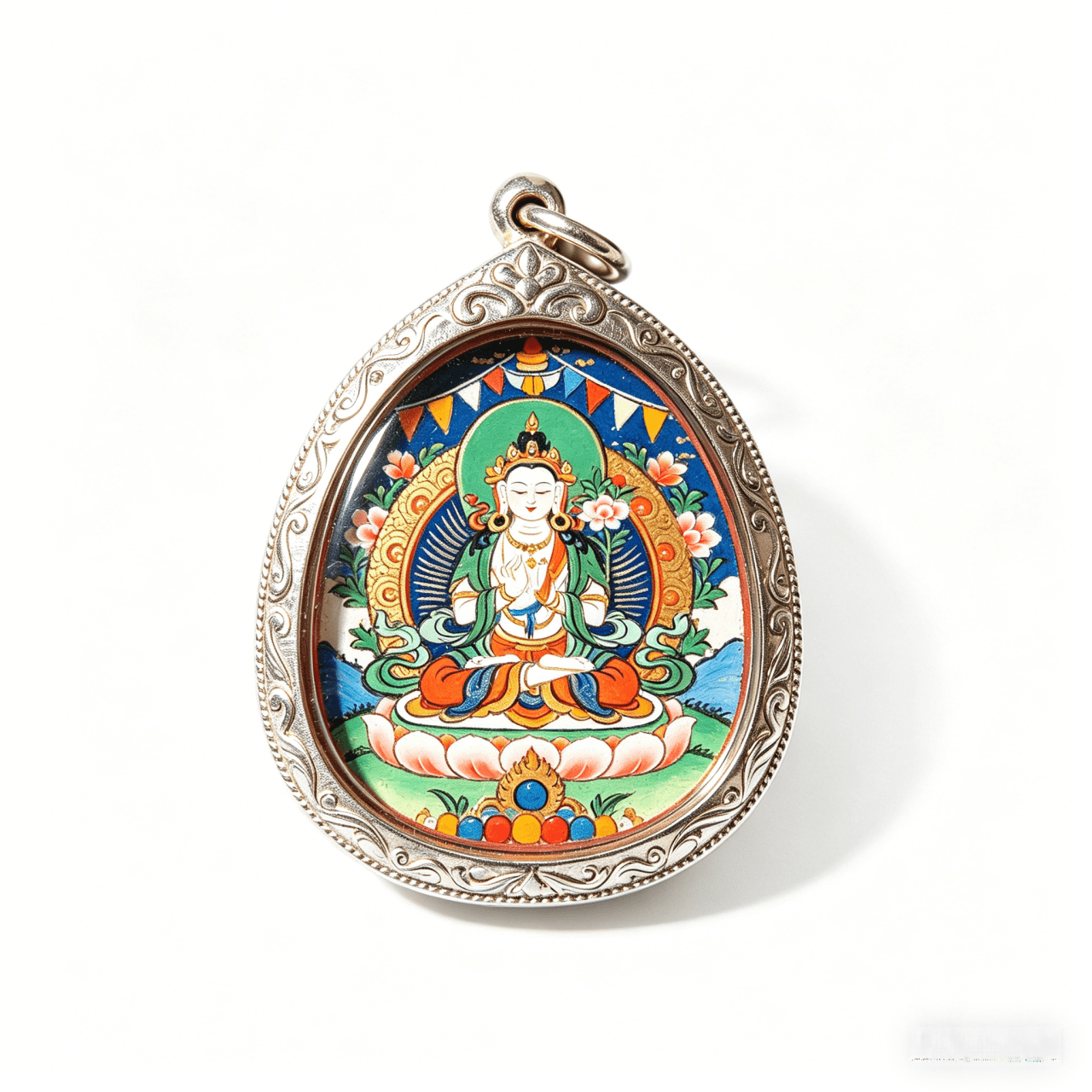 Guanyin Compassion Peace Thangka Pendant Spiritual Protection Talisman | FORTUNECHOICE
